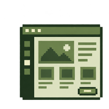 Pixel-art website interface